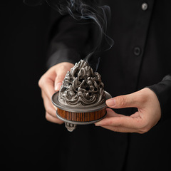 Ancient Fence Mount Tai Xiangfei Bamboo Ancient Tin Incense Burner Incense Plate Incense Holder Base Indoor Agarwood Small Incense Burner Incense Culture Tea Accessories