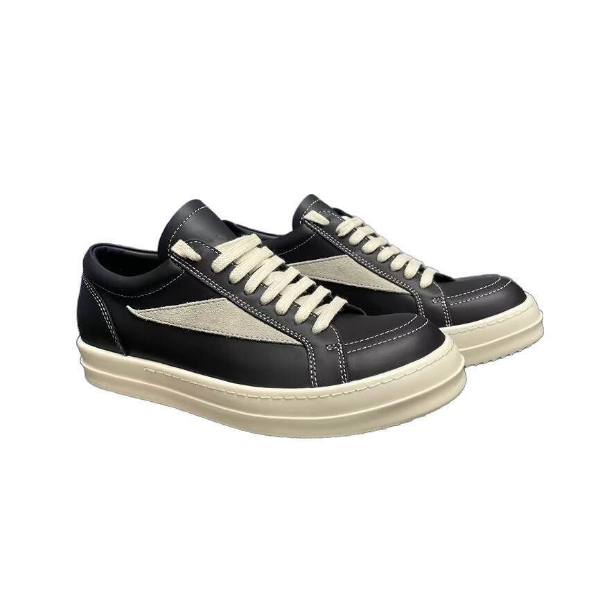 Herren Freizeitschuhe Aus Echtleder Mit Dicker Sohle Und Schnürung_voghion.com