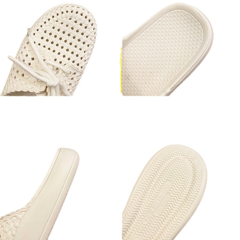 2025 nuevas sandalias y zapatillas de verano para mujer, zapatos de playa con cordones, zapatos con agujeros, zapatillas planas dulces