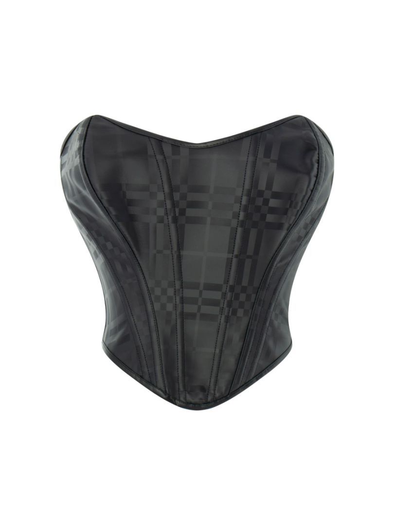 Impresión negra sin correa de hombro, soporte de pecho, cintura de cintura, chaqueta plástica de hueso de pescado, suministro transfronterizo