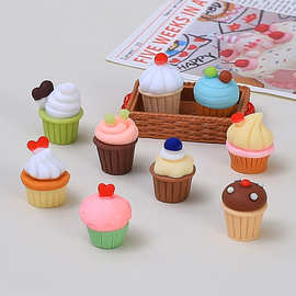 新款立体蛋糕食玩手工diy奶油胶配饰树脂小配件饰品发夹材料批发