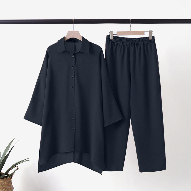 Camisas transfronterizas de mujeres musulmanas de Malasia ropa de mujer ropa de mujer grande moda casual de dos piezas