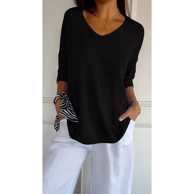 Women's Sweater 3/4 Length Sleeve Sweaters & Cardigans Simple Style Solid Color display picture 10