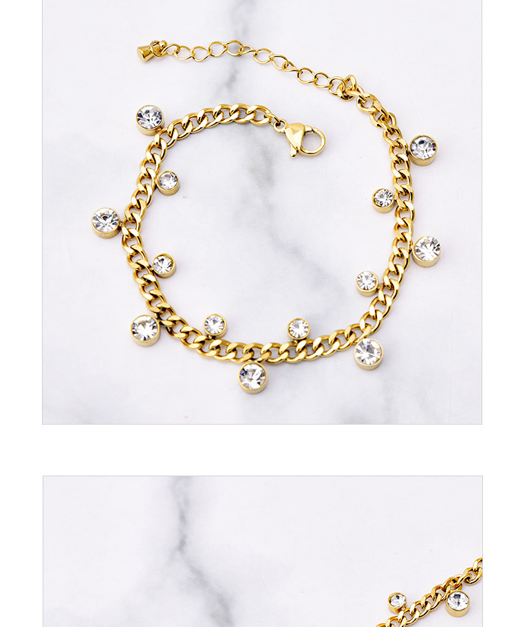 15g Weight Fashion Geometric Titanium Steel Inlaid Zircon Bracelets