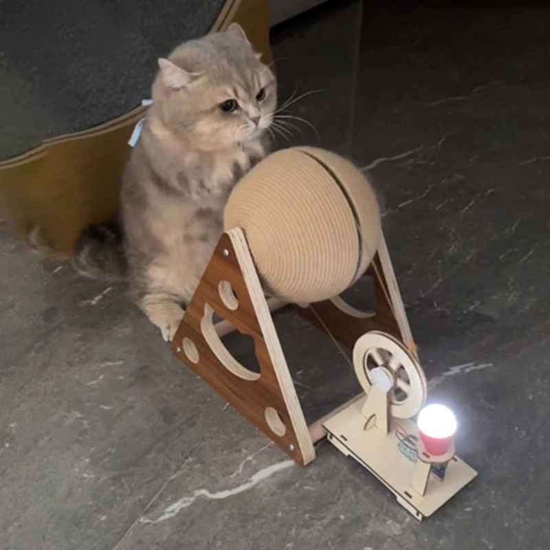 子猫発電機サイザル麻ロープ猫スクラッチボード耐摩耗性非脱落垂直猫スクラッチボール猫の爪研ぎ退屈解消おもちゃ|undefined