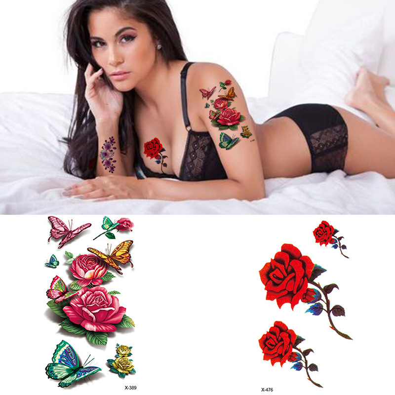 Small fresh tattoo stickers flower tattoo stickers three-dimensional flower tattoo stickers waterproof tattoo stickers spot supply