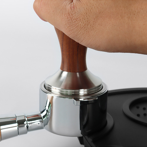 304 stainless steel coffee press 51/53/58mm powder hammer solid wood handle household coffee machine press