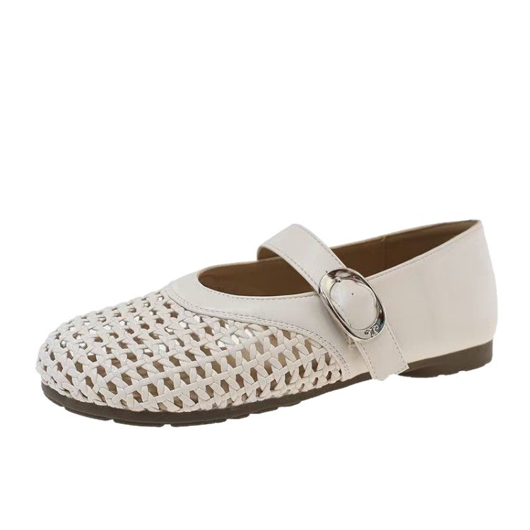 2026, zapatos de verano de banda de tejido hueco, sandalias de red de pesca, nuevos zapatos de suela blanda, Mary Jane.