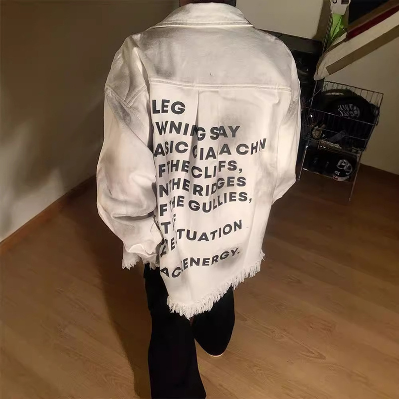 American Style Retro Denim Jacket Men's Autumn and Winter Fashion Brand High-end Feeling New-style Handsome vintage Work Shirt Jacket