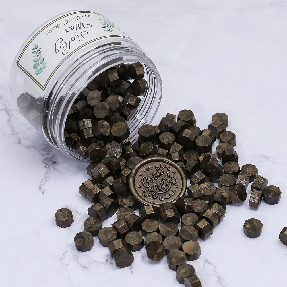 Oucai Fire Paint Wax, octágono, color mixto, nacarado, 200 granos, 132 colores, sello de pintura al fuego, cera, a granel barato