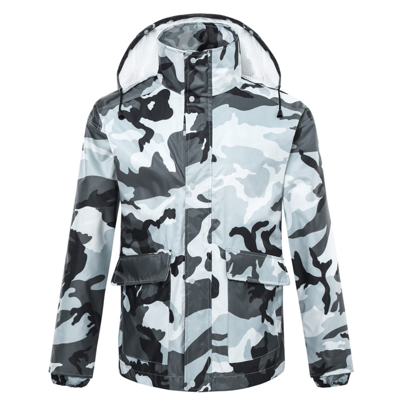 Factory direct supply wholesale raincoat rain pants set electric motorcycle poncho men's and women's adult split raincoat camouflage