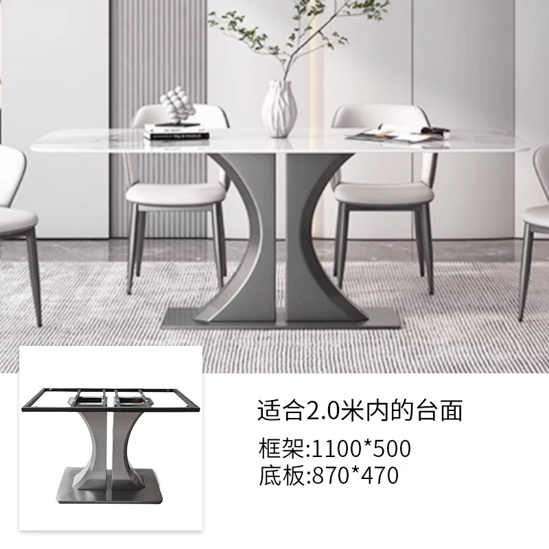 Mesa de acero inoxidable soporte de piernas de mármol base de lujo ligero marco de soporte de tabla de roca mesa redonda pie de mesa larga isla marco de mesa pie de comedor