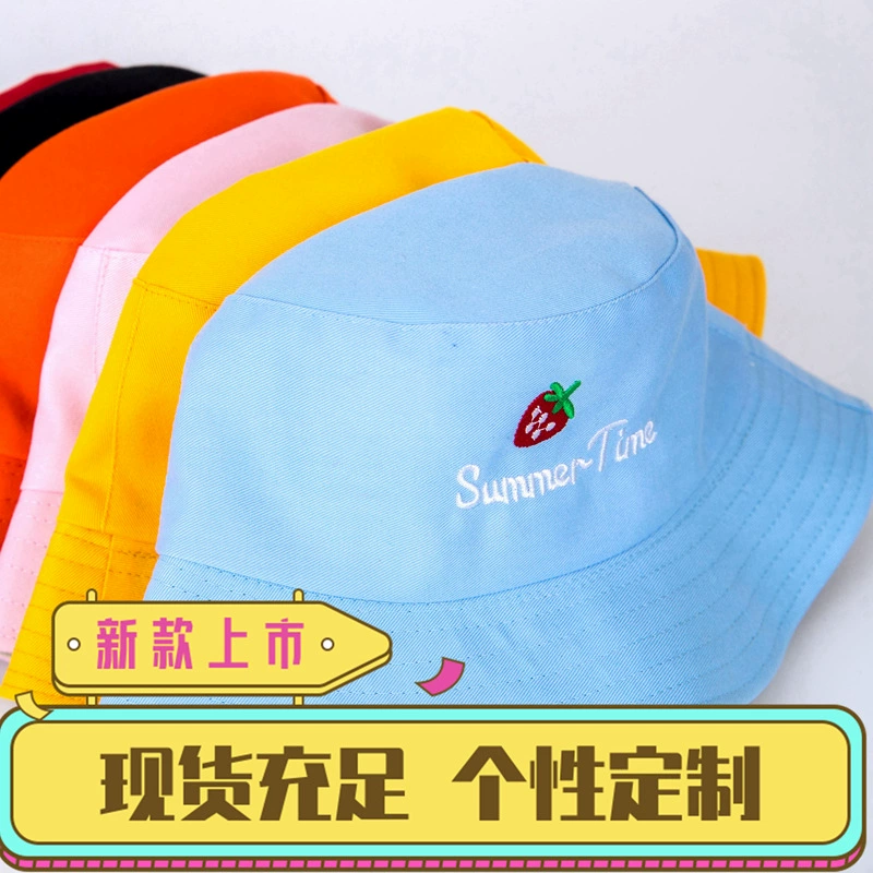 Хлопковая вышитая шляпа рыбака, шляпа для раковины, детская и студенческая Защита от солнца, артефакт, мужская и женская складная шляпа с принтом логотипа