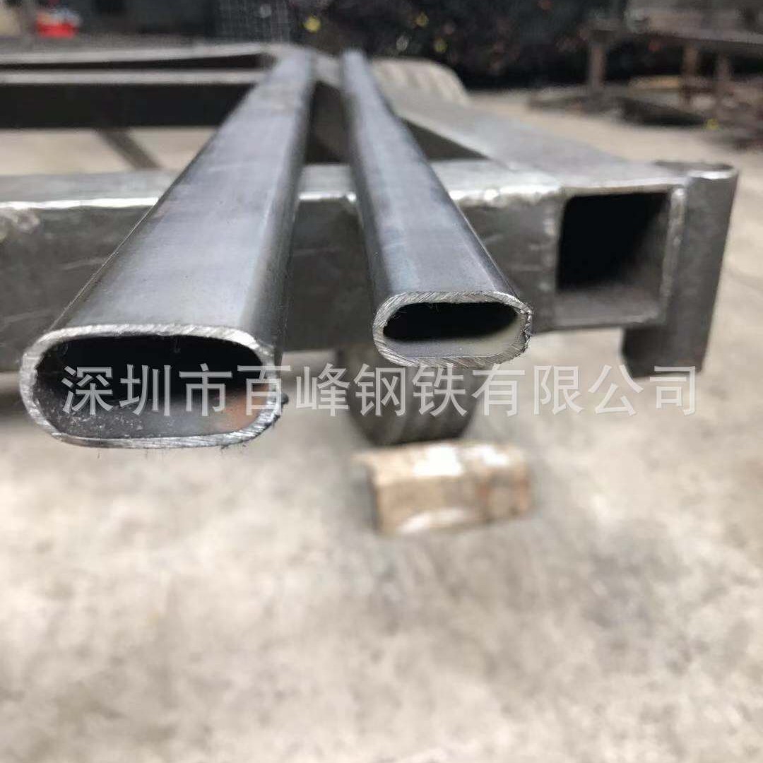 厂家订Q235 q195椭圆管半圆钢管扶手异型管工程装饰用D型管可按尺