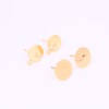 DIY jewelry accessories, real gold, color guarantee 18K flat ear needle ear pupils with hanging ear needle can be pasted with earrings