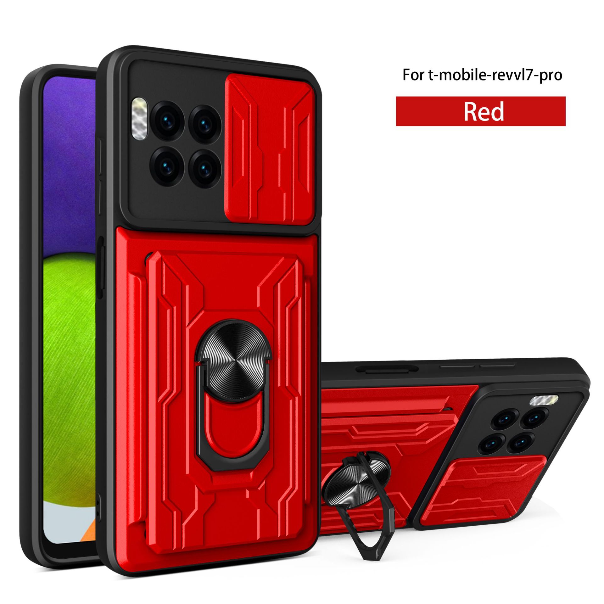 REVVL7PRO bolsas de tarjetas de ventana empujadas con caja de teléfono móvil de uñas afiladas, productos de comercio electrónico de alta resistencia TPU + PC integrados