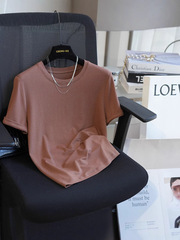 島国と紙糸 ~ 純色モーダルカジュアルストレートラウンドネック半袖tシャツシャツ2025春夏G032510