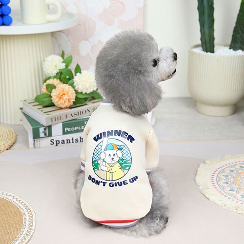 Baseball Boy Sweatshirt Autumn and Winter Dog Clothing French Teddy Pet Warming Supplies Wholesale