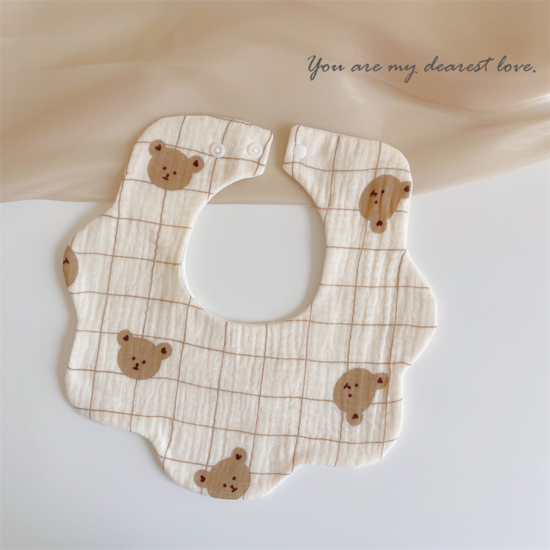 Babero de bebé de gasa de algodón babero del bebé impermeable escupir leche recién nacido babero ins primavera y verano