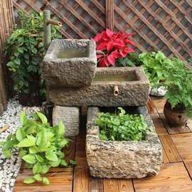 新款石槽民间旧石槽户外造景盆栽花卉老青石槽室内摆放石材牛槽