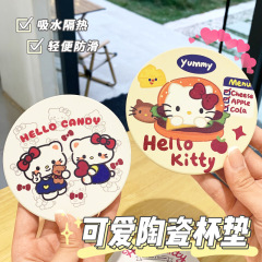 オリジナルの漫画の陶磁器のコースターの家庭用の厚い断熱マットのオフィスのアイデアの吸水マットのお茶のコースターのテーブルのマット