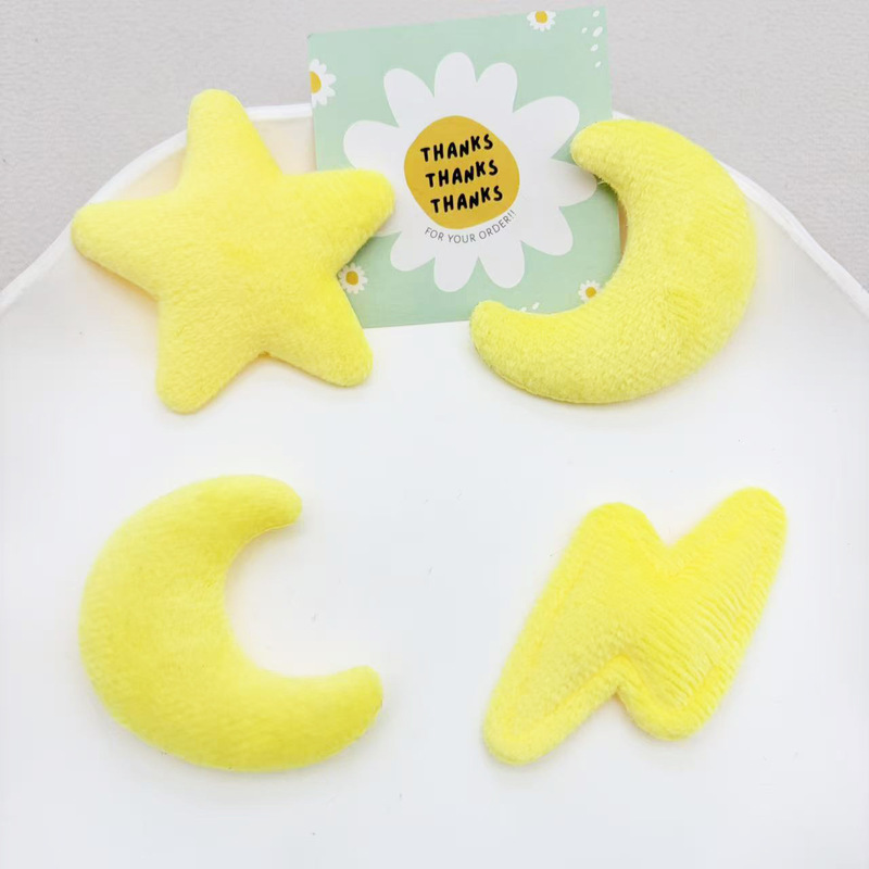 New Double-Sided Ultra-Soft Moon Lightning Star Fabric Accessories DIY Clothing Shoes Socks Hats Accessories Wholesale