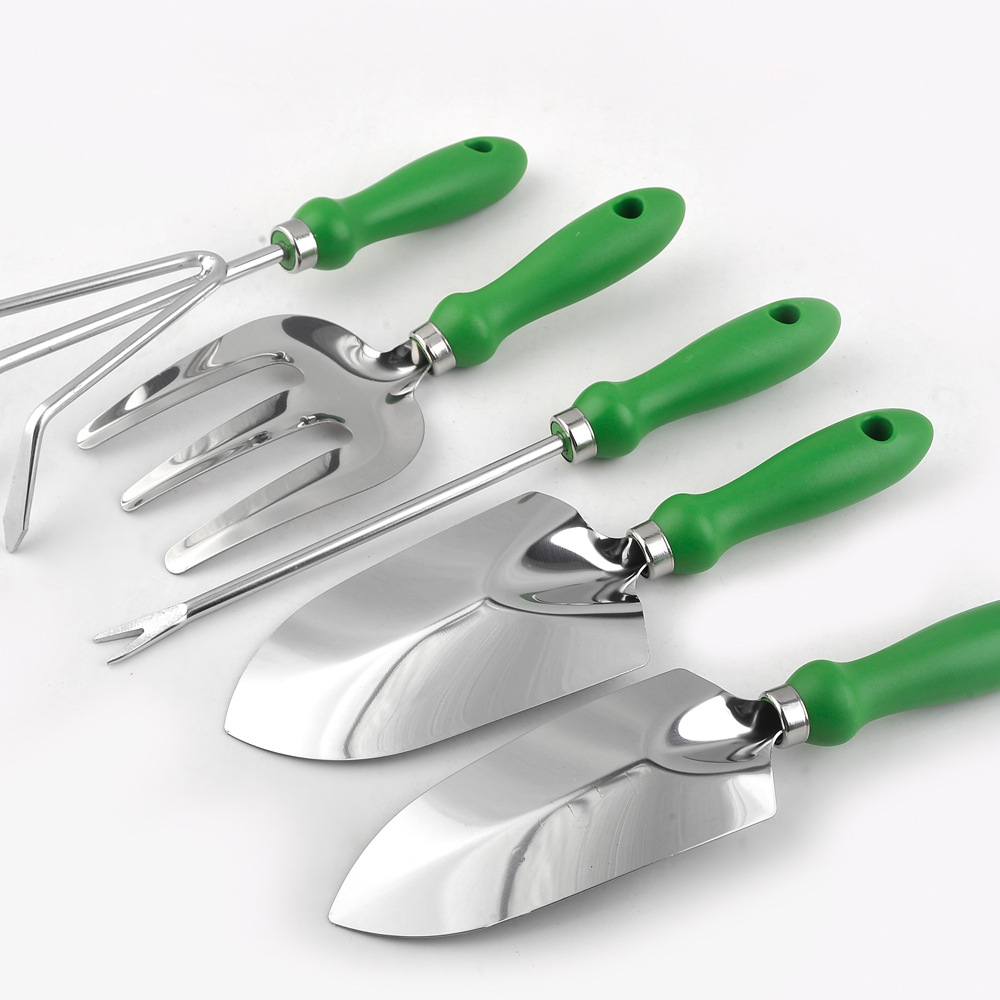Plastic Handle Stainless Steel Garden Planting Tools Outdoor Vegetable Planting Flower Puller Household Pointing Shovel Rake Set