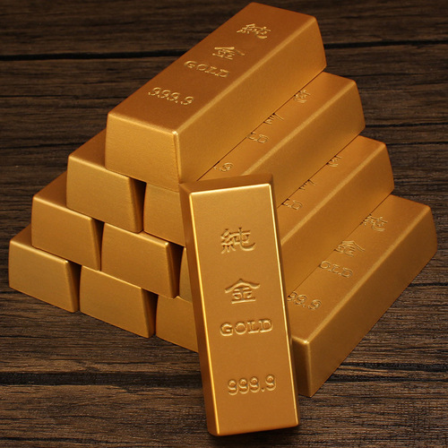 Solid placer gold gilt placer gold bar ornaments simulation gold bricks creative gifts home small ornaments shooting props