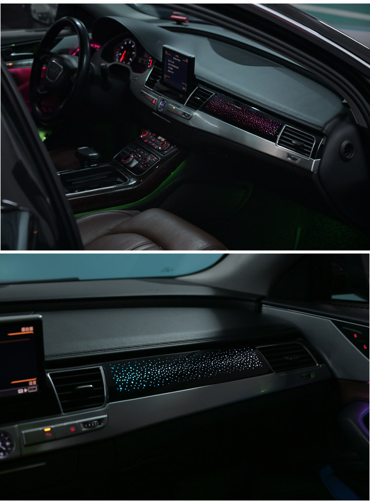 Audi A8/A8L car-specific ambient lighting, Audi ambient lighting, 64-color ambient lighting, car interior ambient lighting