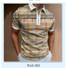 Comercio exterior europeo y americano primavera nueva moda casual popular impresión polo camiseta con cremallera hombres envío gratis