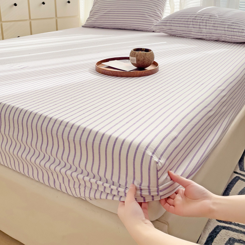 Ins少女心クリーム風格子水洗浄綿ベッドカバー全ベッドカバー席夢思マットレス保護カバー