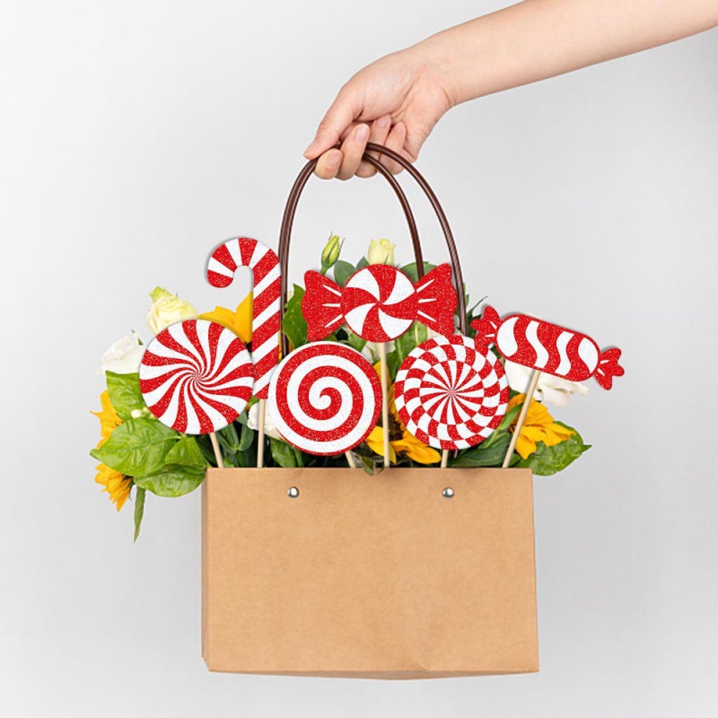 Nuevos productos de Navidad fiesta decoración de flores botones de flores tema de caramelo fiesta de invierno diseño de flores de flores enchufe