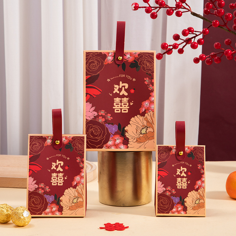 2023 nueva caja de dulces de boda en línea celebridad regalo de boda caramelo bolsa especial caja de regalo de alto sentido caja vacía