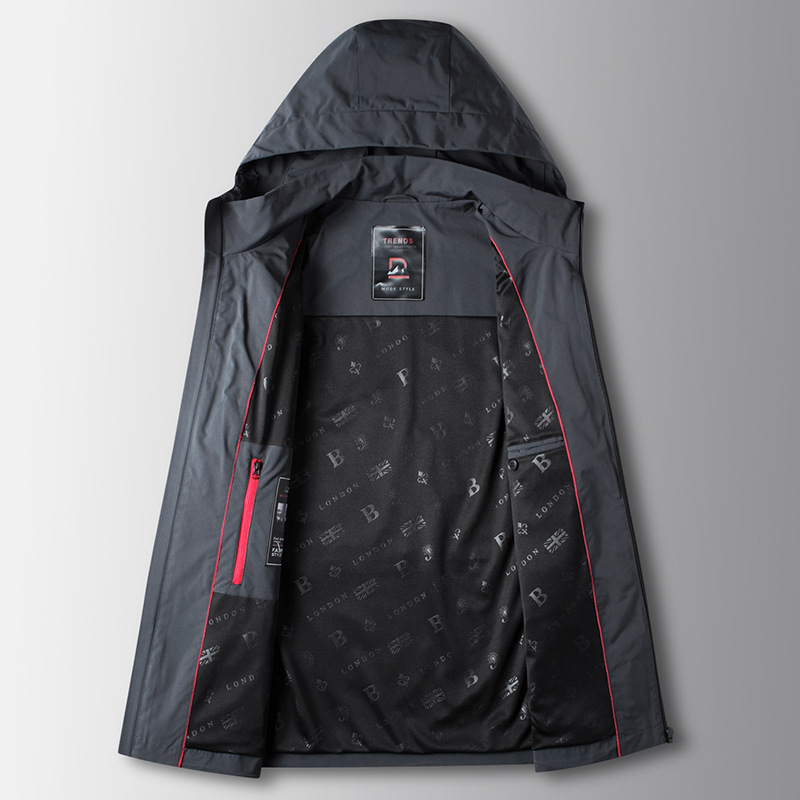 Men's Clothing Men's jackets spring and autumn new middle aged men's business casual hooded zipper tops windproof jackets_voghion.com