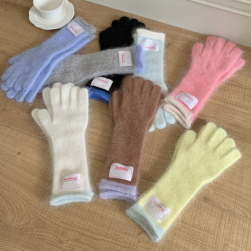 Guantes de ciclismo invierno caliente 2025 nuevo estilo de todo tipo grueso alargado glutinoso suave pantalla táctil guantes de lana al por mayor