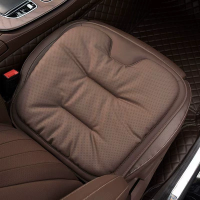 Seat cushion, seat cover Cushion, Nappa Leather, High-End Feel - perforated-leather-coffee-brown-front-seat-cushion-single