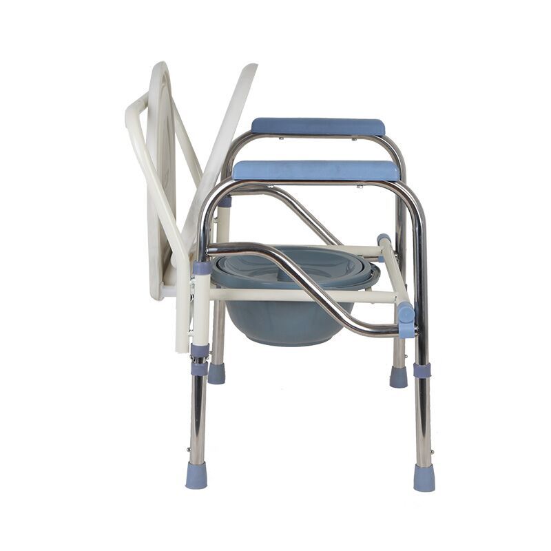 Silla sanitaria de acero inoxidable reforzada, plegable y portátil, asiento de ducha y WC antideslizante