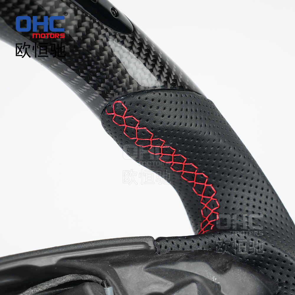 Suitable for 15-18 Mercedes-Benz W205 Steering Wheel Modified High-End Carbon Fiber Led Flats Bottom Car Steering Wheel