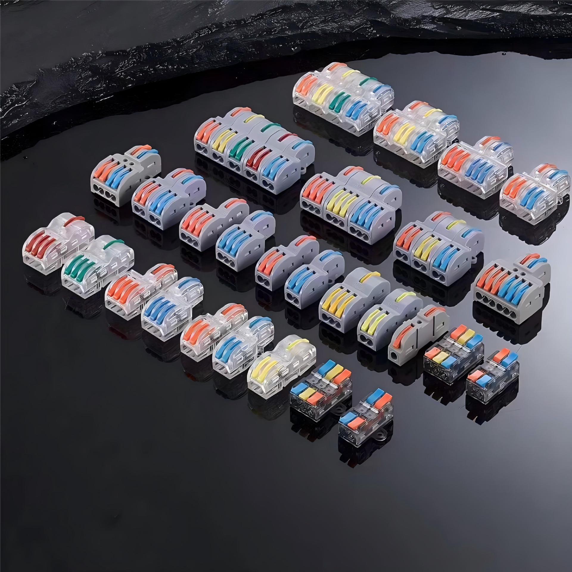 Terminal de conexión rápida PCT conector de cable flexible y duro 4 conector de conexión de cable cuadrado tipo prensado conector de lámpara universal