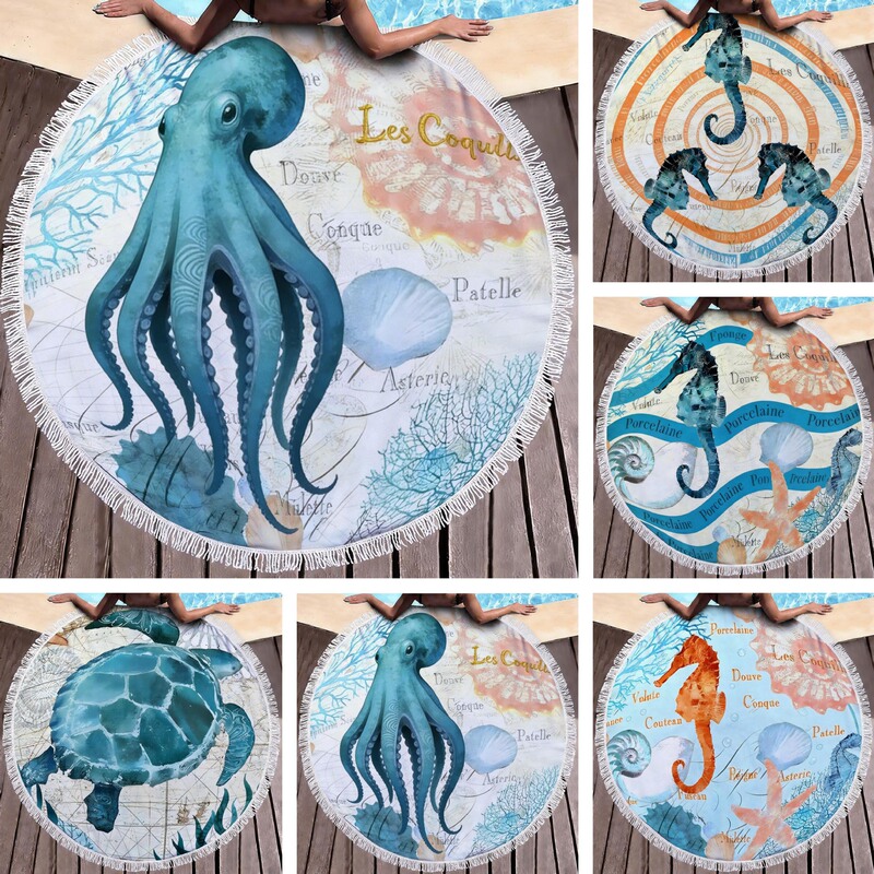 Foreign Trade Ultra-Fine Fiber Round Tassel Beach Towel Beach Bath Towel Round Tassel Beach Towel Foreign Trade Ultra-Fine Fiber Round Tassel Beach Towel Beach Bath Towel Round Tassel Beach Towel