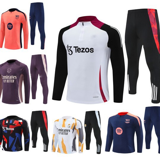Source Manufacturer 25 Barcelona Casual Real Madrid Supply Chain Wholesale Full Range of New Adult Long-Sleeve Football Training Uniforms