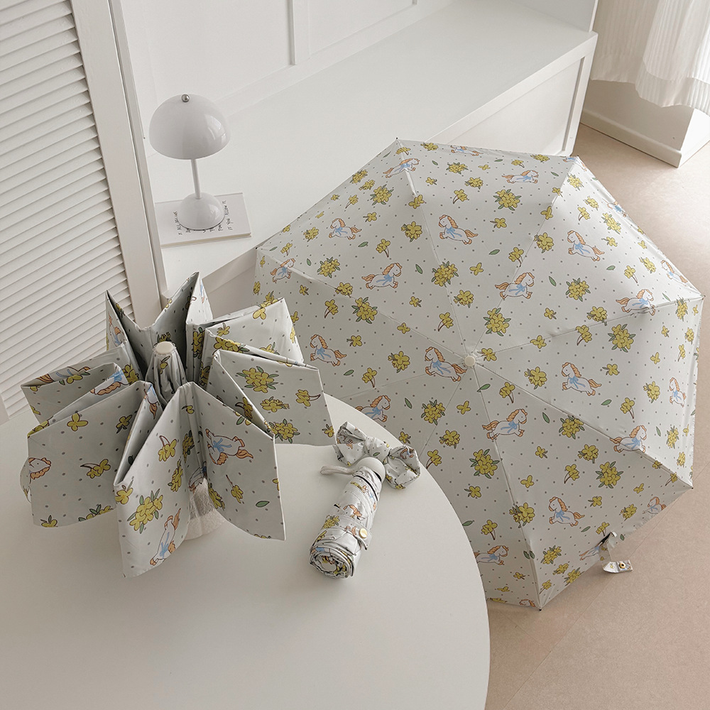 Automatischer Blumen Regenschirm Für Damen Als Sonnenschutz_voghion.com