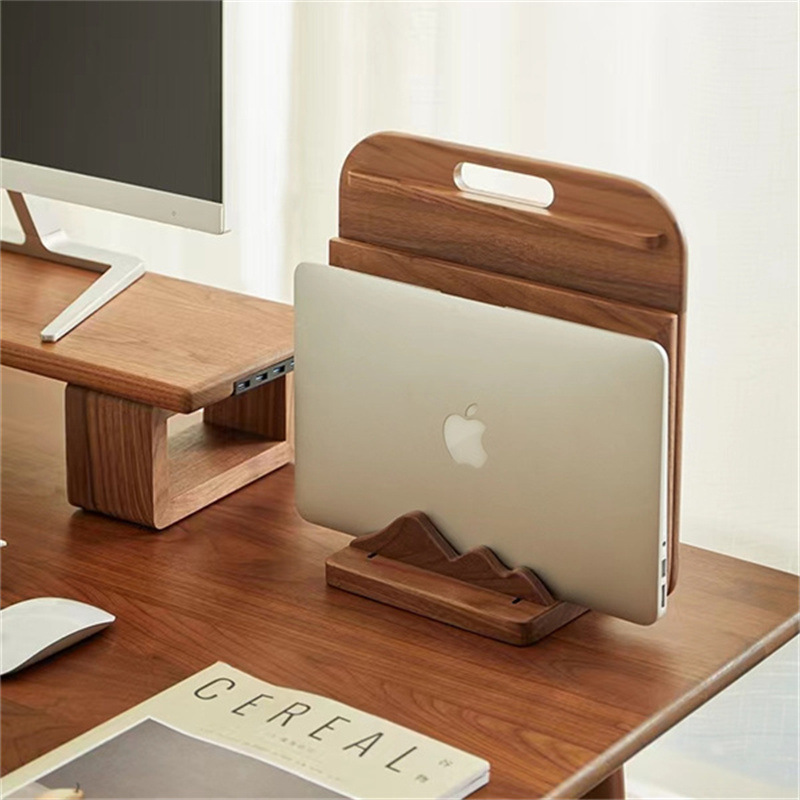 Title 9, Solid wood vertical tablet desktop side bracket...