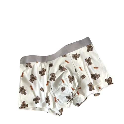 C343 cute bear cute print 60 pieces plain pull frame breathable skin-friendly refreshing close-fitting men's boxer briefs