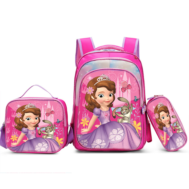 Nuevo Kpop América del Sur 16 pulgadas tres piezas juego de tirón para niños 3D brujas caza mochila de hombro para estudiantes doble espalda