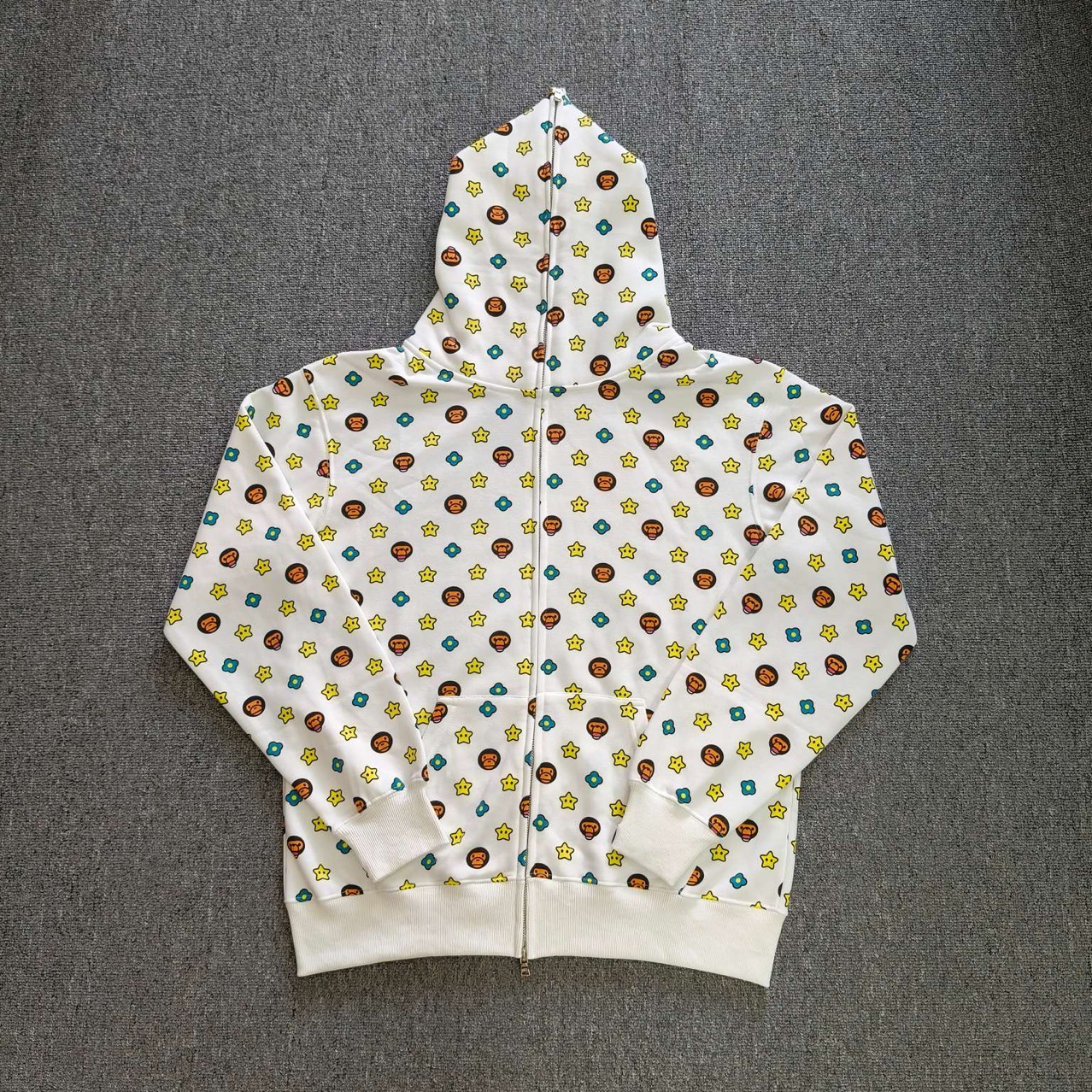 跨境专供批发代发猿人联名milo满印休闲纯棉纯棉卫衣男女同款