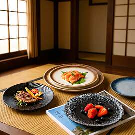 日式餐具陶瓷盘创意西餐盘牛排盘意面盘复古盘子高颜值餐盘批发