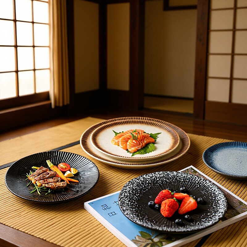 Japanese Tableware Ceramic Plate Creative Western Plate Steak Plate Spaghetti Plate Vintage Plate High Color Value Plate Wholesale