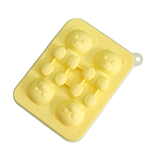New product 4-piece bear ice cube mold silicone ice tray household internet celebrity ice cream ice cream frozen ice ball ice box ice mold
