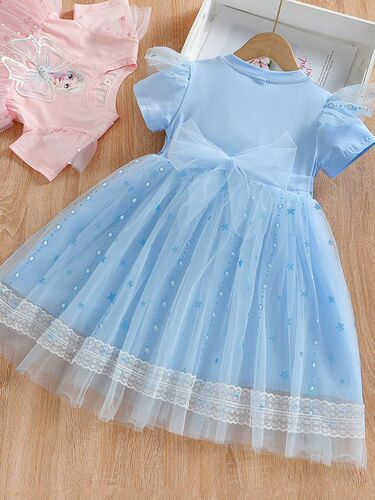 2026 summer new dress for girls, short-sleeved fluffy gauze dress, Aisha dress, foreign style girl Aisha princess dress